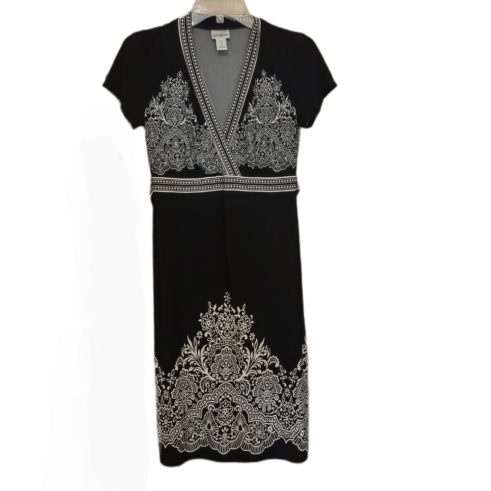Black Floral Motherhood Maternity Dress Size Small - Picture 1 of 5